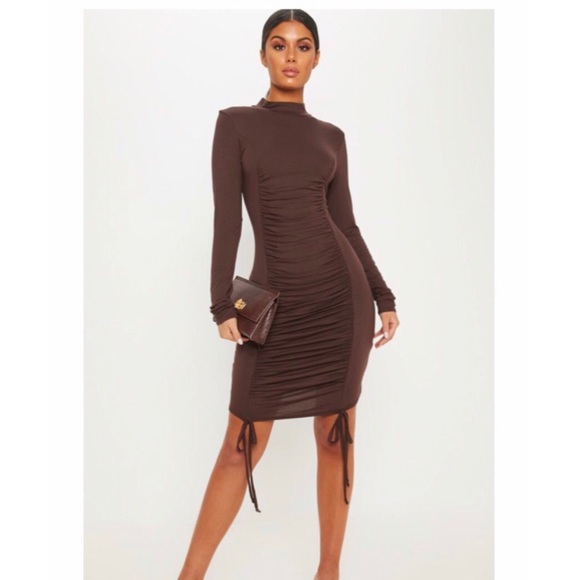 chocolate midi dress